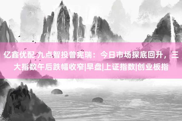 亿鑫优配 九点智投曾宪瑞：今日市场探底回升，三大指数午后跌幅收窄|早盘|上证指数|创业板指