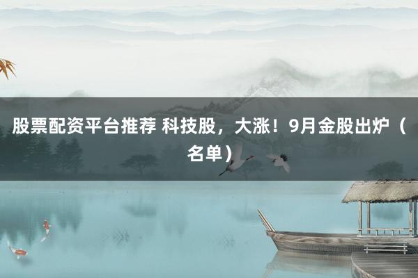 股票配资平台推荐 科技股，大涨！9月金股出炉（名单）