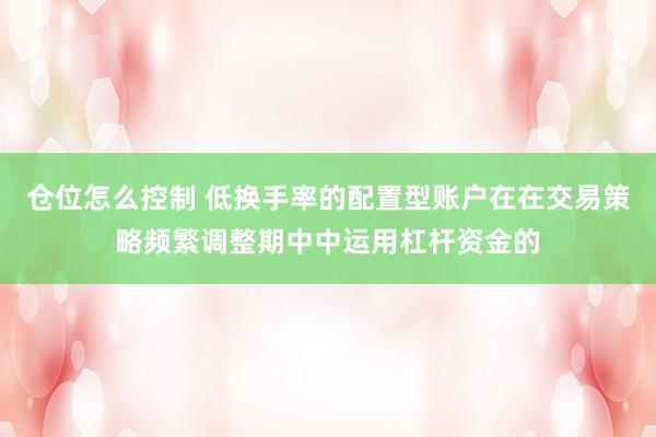 仓位怎么控制 低换手率的配置型账户在在交易策略频繁调整期中中运用杠杆资金的