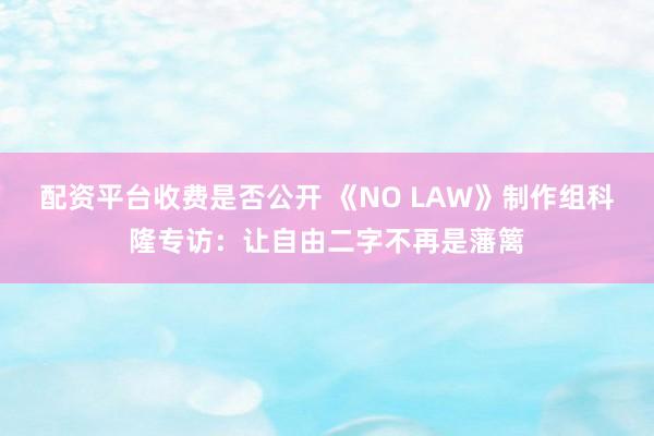 配资平台收费是否公开 《NO LAW》制作组科隆专访：让自由二字不再是藩篱