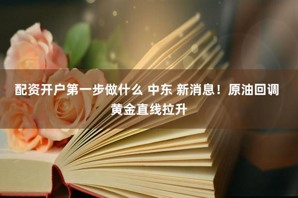 配资开户第一步做什么 中东 新消息！原油回调 黄金直线拉升