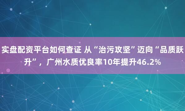 实盘配资平台如何查证 从“治污攻坚”迈向“品质跃升”，广州水质优良率10年提升46.2%